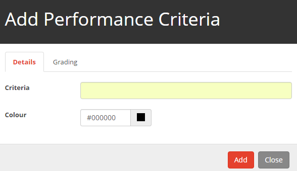 Add Performance Criteria