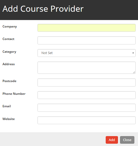 Add Course Provider