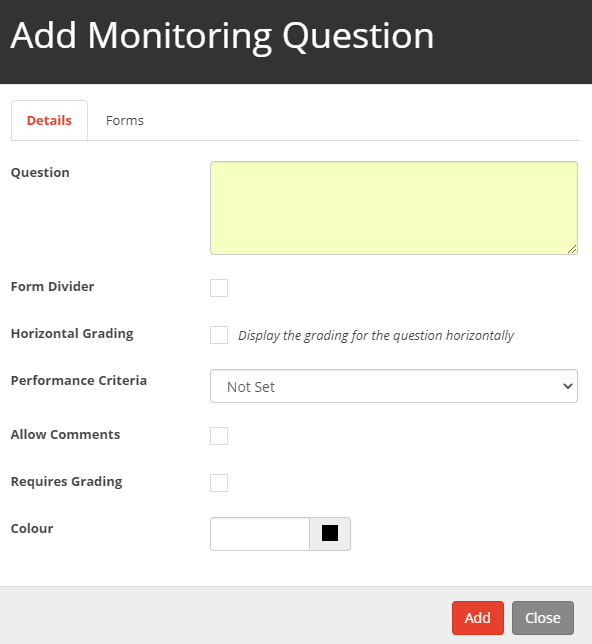 Add Monitoring Question