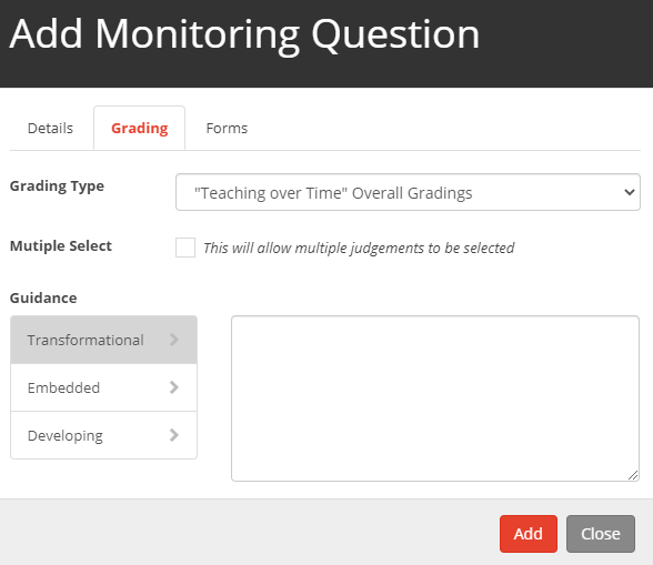 Monitoring Grading